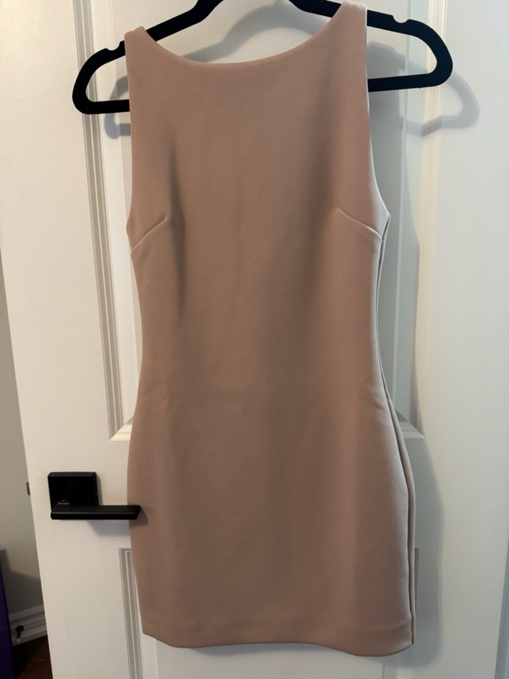 Babaton Nude/Pink Scoop Neck Mini Dress